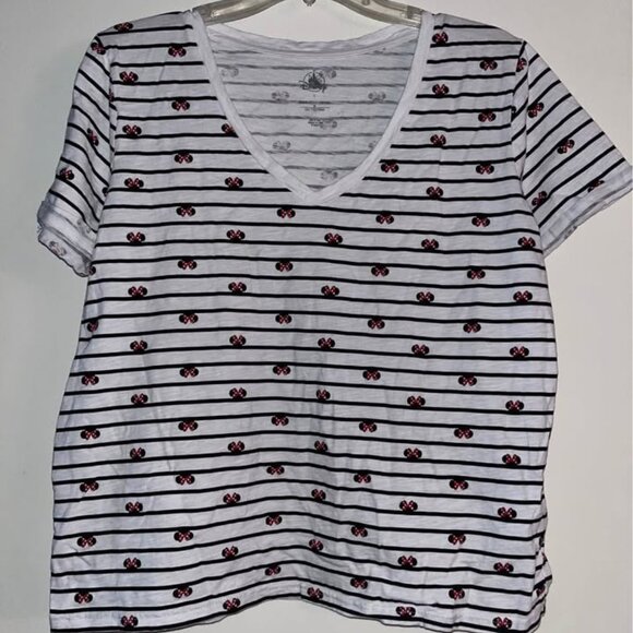 Disney Minnie Mouse Ear Striped Top, Large - Picture 1 of 9